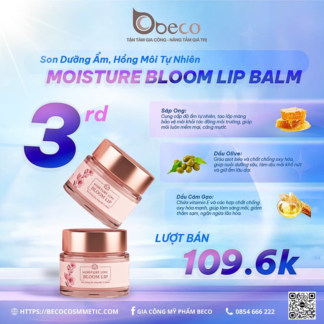 Son dưỡng Moisture Bloom Lip Balm do BECO sản xuất