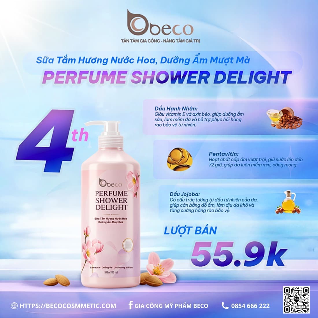 Sữa tắm hương nước hoa Perfume Shower Delight do BECO sản xuất