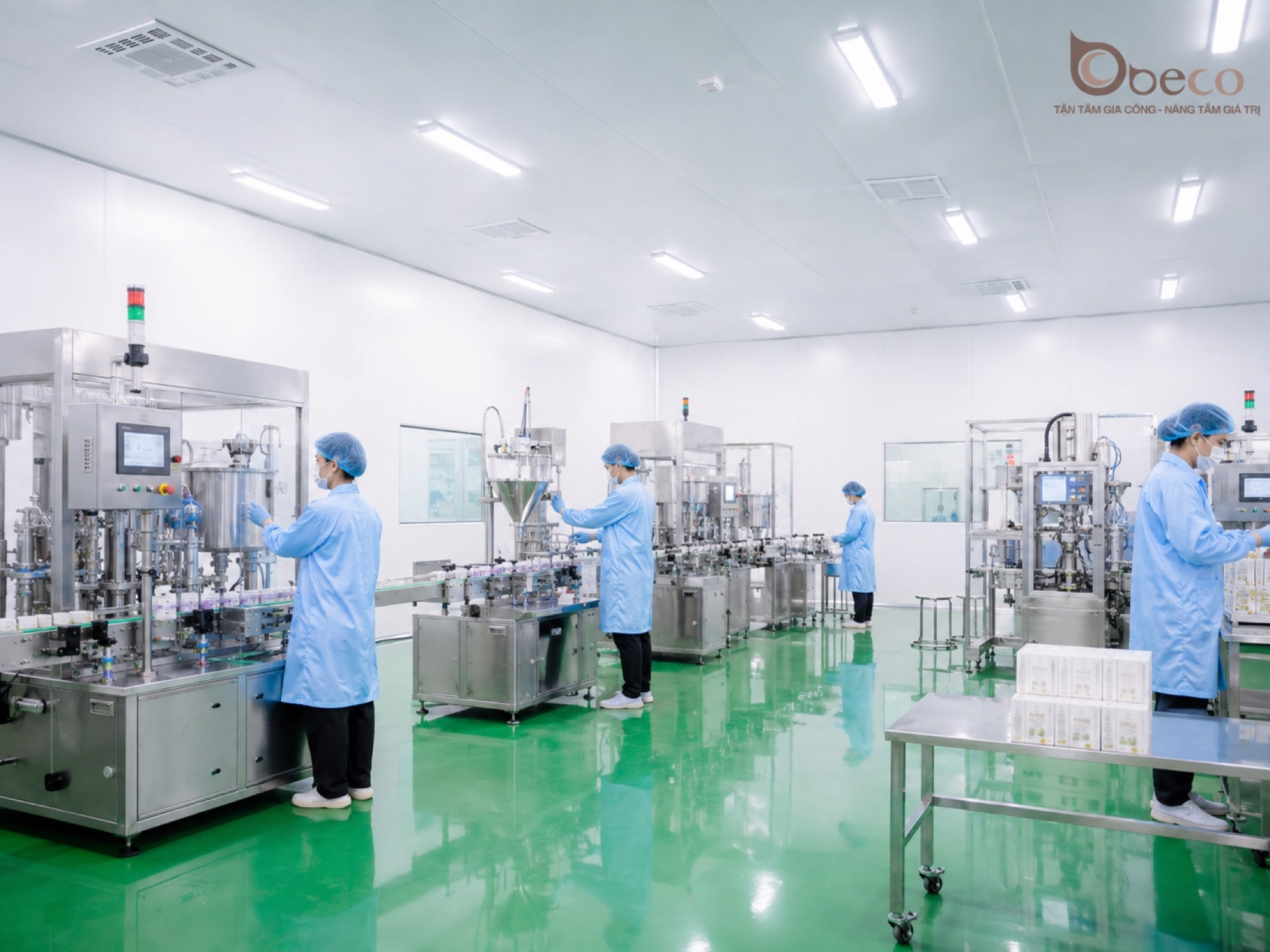 Dây chuyền chiết rót tự động tại nhà máy BECO